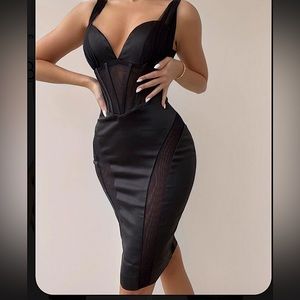 NWT Gretta Black Mesh Corset Dress by Miss Circle
